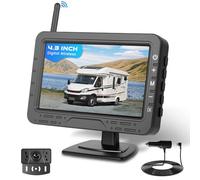 Hodozzy Kit Telecamera di Retromarcia Wireless Digitale, Monitor IPS da 4,3 Pollici con Visione Notturna e Impermeabile Telecamera Posteriore per Auto, Facile da Installare, Telecamera di Backup 12V