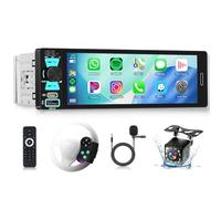 Hodozzy RDS Autoradio 1 Din con CarPlay Wireless Android Auto, In-Cell Schermo da 6.5 Pollici con USB Type-C, Compatibile con Bluetooth 5.2, EQ Comandi al Volante, Telecamera Posteriore