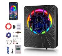 Hodozzy Subwoofer Attivo per Auto da 1200W 10 Pollici, Set Subwoofer e Amplificatore Ultrapiatto ad Alta Potenza da Posizionare Sotto il Sedile con Luce RGB Sincronizzata al Ritmo