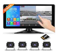 Hodozzy Telecamera Auto con Cavo 4 Telecamere Sistema 10,36'' IPS Touch Screen Bluetooth, 1080P DVR 4 Monitor Diviso, con USB/Scheda SD, IP69 Vvisione Notturna Impermeabile per Camion LKW Camper