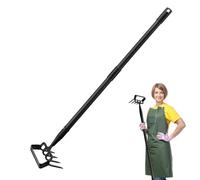 Hoe Rake Garden Tool - coltivatore Manuale, barra maniglia estesa, testa robusta | Giardinaggio multiuso con fine per rompere il terreno, la preparazione del letto, le attività di progettazione del