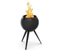 höfats - Braciere Moon 45 All Black con base alta - Braciere smaltato con tecnologia a carburatore per legno, processo di combustione a due stadi - Braciere con diametro di 45 cm