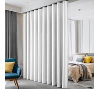 hoeflife Tenda divisoria oscurante, da pavimento a soffitto, con gancio, montaggio a parete, per porte scorrevoli, montaggio a soffitto, extra larga, divisorio per separare le stanze (bianco