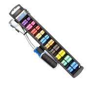 Högert HT1R382 - Set di chiavi a bussola con cricchetto, set di attrezzi, multicolore, 11 pezzi, 1/2", CRV, 72 T