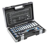 Högert Technik - Cassetta Attrezzi, Set Attrezzi, Valigetta Attrezzi, Set Utensili, Cassetta degli Attrezzi, Kit Attrezzi, Cassetta per Attrezzi, Set di Attrezzi, 3/8” - HT1R465, 36 Pezzi