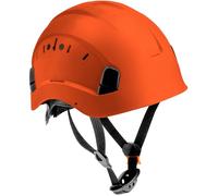 HÖGERT TECHNIK - Casco protettivo Diemel, arancione, in ABS, EN 397, regolabile con sistema a cricchetto, ventilazione sottogola