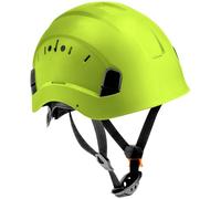 HÖGERT TECHNIK - Casco protettivo Diemel Giallo da lavoro in ABS EN 397 regolabile con sistema a cricchetto, ventilazione sottogola