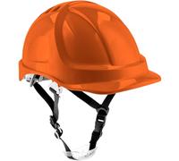 HÖGERT TECHNIK - Casco protettivo PLONER arancione, casco da costruzione in ABS, EN 397, sistema a cricchetto, ventilazione, sottogola, casco da lavoro per cantieri e industriali, casco di sicurezza