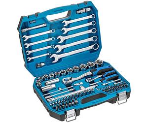 Högert Technik - Cassetta Attrezzi, Set Attrezzi, Valigetta Attrezzi, Kit Attrezzi, Chiavi a Bussola, Punte e Accessori, Acciaio Cr-V, Meccanismo a Cricchetto con 72 Denti - HT1R425, 85 Pezzi