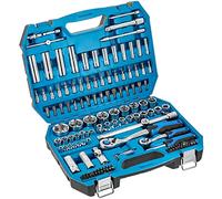 Högert Technik - Cassetta Attrezzi, Set Attrezzi, Valigetta Attrezzi, Kit Utensili, Kit Attrezzi, Chiavi a Bussola, Punte e Accessori 1/4” e 1/2”, Acciaio Cr-V - HT1R440, 144 Pezzi