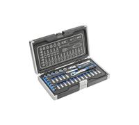 Högert Technik - Cassetta Attrezzi, Set Attrezzi, Valigetta Attrezzi, Set Utensili, Chiavi a Bussola, Punte e Attrezzature 1/4", Meccanismo a Cricchetto con 72 Denti - HT1R464, 34 Pezzi