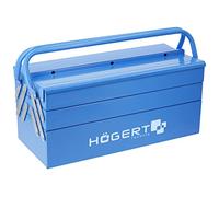 Högert Technik Cassetta degli attrezzi in metallo per attrezzi e piccoli oggetti, cassetta degli attrezzi, 45 x 20,5 x 20 cm, scatola con scomparti completamente accessibili, valigetta robusta