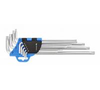 Högert Technik - Chiave Compatibile con Tamper-Torx, Extra Lunga, Torx Set, Set di Cacciaviti Torx, Set Torx, Set di Chiavi Torx Resistente alla Deformazione e all'Usura - 9 Pezzi