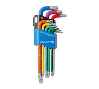 Högert Technik - Chiave TORX I Set da 9 pezzi I Dimensioni da T10 a T50 I In acciaio legato S2 I Resistente alla deformazione e all'abrasione I HT1W817 - Multicolore