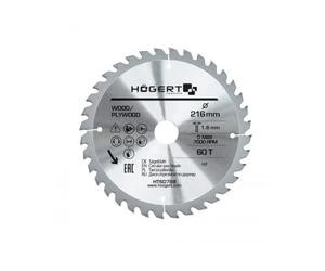 Högert Technik - Disco da taglio in metallo duro 216x60Tx30 - Adatto per il taglio di vari materiali in legno massiccio e legno