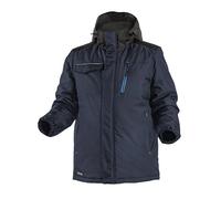 Högert Technik Giacca da lavoro invernale REN, calda per esterni, impermeabile, riflettente, con cappuccio, blu navy, 2XL, antivento, ideale per edilizia e artigianato, Blu, XXL