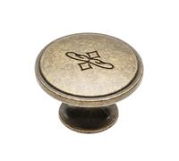 Högert Technik GTV - Pomello per mobili Olbia, stile retrò, diametro 23 mm, altezza = 21 mm, in ottone anticato, in lega di zinco, per comò, cassetti, mobili da cucina, stile rustico, stile vintage