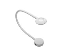 Högert Technik Lampada da lettura a LED con porta USB, dimmerabile, 12 V, 2,1 W, 4000 K, bianco neutro, 16 LED per testiera da letto con cavo da 1,5 m, colore: bianco