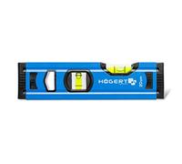 Högert Technik - Livella Bolla da 20 cm, Dotata di 2 Bolle 0° / 90°, Bolla Livella in Alluminio, Tappi di Estremità Ammortizzati, Livello a Bolla - Dimensioni 20 × 5,65 × 2,1 cm, HT4M001-D