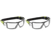 Högert Technik - LOTZEN Occhiali protettivi trasparenti/verde uni/protezione degli occhi, protezione UV - occhiali di protezione antigraffio per industria e commerciale/elastico/costruzione leggera e