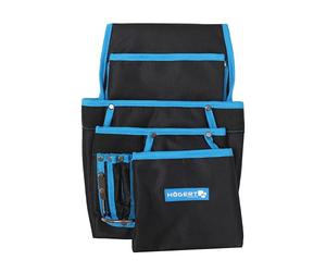 Högert Technik - Marsupio per utensili elettrici | Borsa per attrezzi per cintura attrezzi cintura elettricista | 7 tasche funzionali | 1 supporto per martello in metallo | 600D poliestere