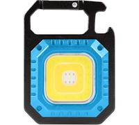 Högert Technik - Mini torcia LED ricaricabile 580lm con 7 modalità di illuminazione, USB-C, base magnetica, moschettone, apribottiglie e batteria da 500 mAh per lavoro, attività all'aperto, campeggio