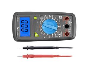 Högert Technik - Misuratore digitale multifunzione I multimetro fino a 600V / 10A I Schermo LCD I Rivestimento in gomma I Ergonomico e Compatto I Cavo di misurazione I HT1E602
