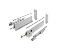 HÖGERT TECHNIK MODERN BOX Cassetto push to open 300 mm profondità 210 mm altezza completamente estraibile, sistema di estrazione soft spinta, grigio, universale, senza manico