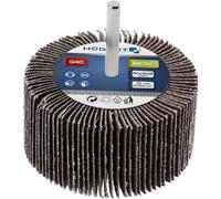 HÖGERT TECHNIK Mop abrasivo con gambo, 80 x 40 x 6 mm, G100, levigatrice lamellare per metallo, sbavatura, rimozione della ruggine, levigatura della vernice, inserto per levigatrice a ruota per