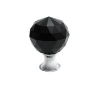 Högert Technik Pomello per mobili CRPA Ø 30 mm nero cristallo cromo zama vetro altezza 44 mm glamour stile lucido design per cassetti armadi cassettiere