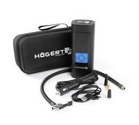 HÖGERT Technik Pompa ad aria elettrica a batteria portatile 145PSI 3 in 1, mini compressore con power bank e luce LED, compressore d'aria mobile, pompa per bicicletta, materasso, caricatore USB-C