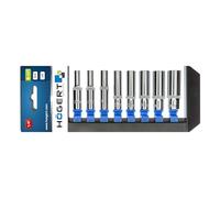 Högert Technik - Set Chiavi A Bussola, Set Bussole in Lega di Acciaio Al Cromo Vanadio, 50 mm, Chiave A Bussola, Kit Chiavi A Bussola, Colore: Nero, Blu, Grigio - HT1A886