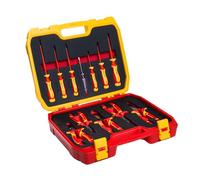 HÖGERT TECHNIK Set di 12 utensili per elettricisti Set di utensili con cacciavite isolato da 1000V, cacciaviti a taglio e a croce, pinze, tester di tensione, valigetta in plastica