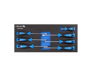 HÖGERT TECHNIK - Set di cacciaviti da 7 pezzi per uso in officina, cacciavite a taglio, cacciavite a croce PH PZ, cacciavite professionale per armadio portautensili