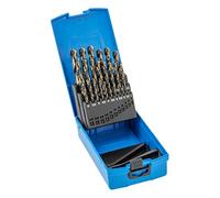 Högert Technik - Set di punte per metallo, 25 pezzi. - Set di punte per fori in acciaio, ghisa, metalli non ferrosi e materie plastiche temprate - In acciaio HSS - Norma DIN 338