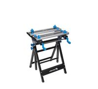 HÖGERT TECHNIK Tavolo da officina pieghevole, regolabile in altezza e inclinazione, 600 x 570 x 770 - 1070 mm con piastra in alluminio, ganasce, regolazione angolare e scala dimensionale