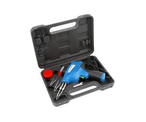 HÖGERT TECHNIK Transformer Soldering Iron, 200 W, 3 livelli di temperatura, Fast Heating, LED Light, Ergonomic Handle, Includes Accessories & Carry Case