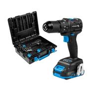 HÖGERT TECHNIK Trapano avvitatore a percussione brushless 18V 40 Nm, trapano compatto con 2 batterie 2 Ah, caricabatterie 4A e valigetta per cemento legno metallo