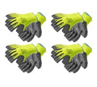 Högert Technik VECHTE Guanti protettivi rivestiti in nitrile, verde/grigio, taglia 10, 12 paia/confezione, resistenti all'abrasione, ideali per lavori di montaggio e manutenzione precisi