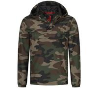 Höhenhorn Lepon Anorak - Giacca a vento da uomo, con tasca sul petto, taglie dalla S alla 3XL, Verde mimetico, XXL