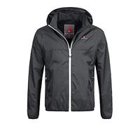 HÖHENHORN Rigi Giacca da pioggia per uomo Giacca da pioggia per esterno Giacca da pioggia con cappuccio (M, nero/bianco)