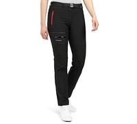 Höhenhorn Trekmaster Pantaloni da donna da trekking in softshell invernali da snowboard da escursione con imbottitura, Nero , M