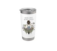 Hoeing Aint Easy Fun Garden Plant Flowers Botanical Bicchiere termico in acciaio inox doppia parete