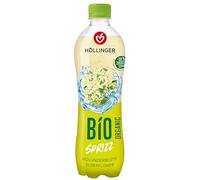 HÖLLINGER Bio Sprizz al Sambuco, Bevanda Frizzante Biologica, 500ml, 30% Meno Zucchero, Senza Caffeina, Bottiglia in Plastica PETE