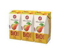 Höllinger Pera Bio 3 x 200 ml, bevanda alla pera non filtrata per bambini, senza zuccheri aggiunti, vegan, pratica per la scuola e le gite