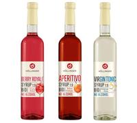 Höllinger Set Sciroppi Biologici Senza Alcool, 3 Gusti (Berry Royale, Aperitivo, Virgin Tonic), 3x500ml, Concentrato 1:9