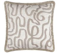 Hoem Cuscino imbottito in piume con stampa astratta Lina - Naturale - 45x45 cm