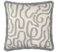 Hoem Cuscino ricco di piume con stampa astratta Lina - Blu grigio - 45x45 cm