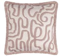 Hoem Cuscino ricco di piume Lina con stampa astratta - Rosa tenue - 45x45 cm