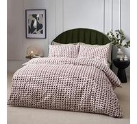 Hoem Set copripiumino in cotone ricco Avery astratto, 200 x 200/50 x 75, Chestnut Red